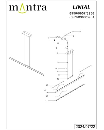 LINEAL * LÁMPARA LED 54W - PINTURA ORO